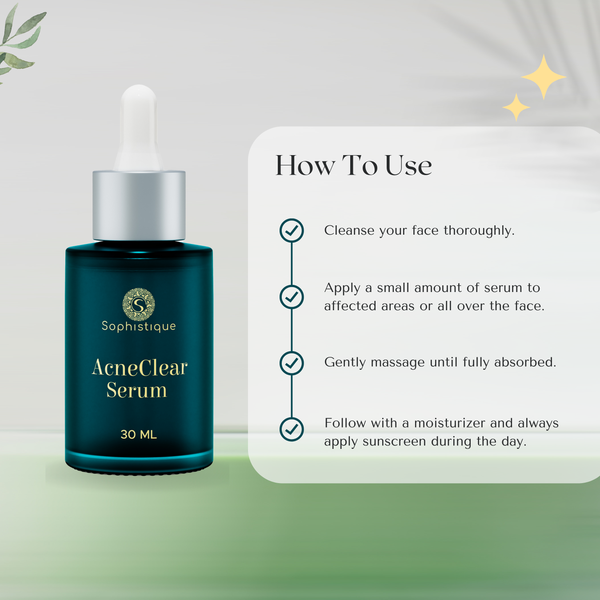 Acne Clear Serum with Salicylic Acid by Sophistique | Clear and acne free skin