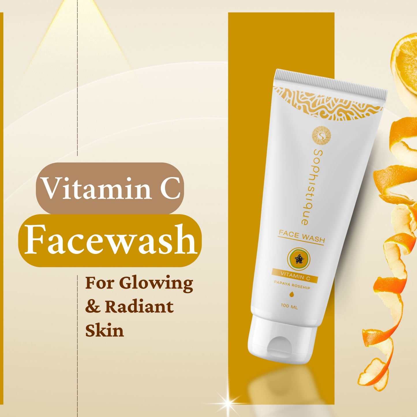 Vitamin C Facewash by Sophistique | Anti Aging, Smoothen Skin & Even tone