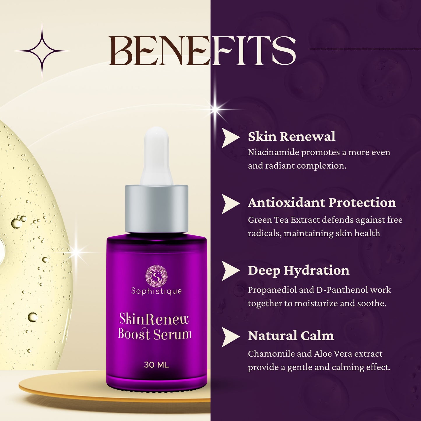 Skin Renew Boost Serum with 10% Niacinamide by Sophistique | Anti Oxident