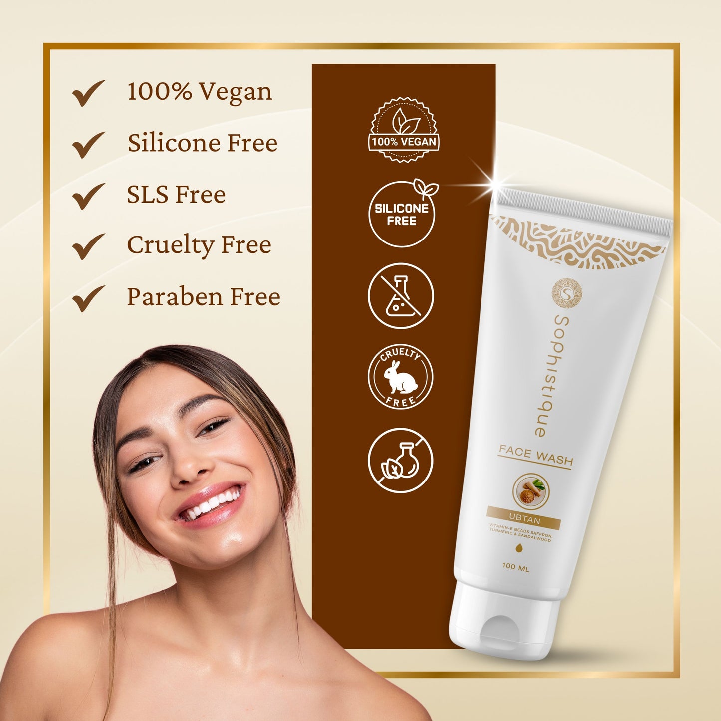 Ubtan Facewash with Jojoba Beads, Saffron & Sandalwood Oil