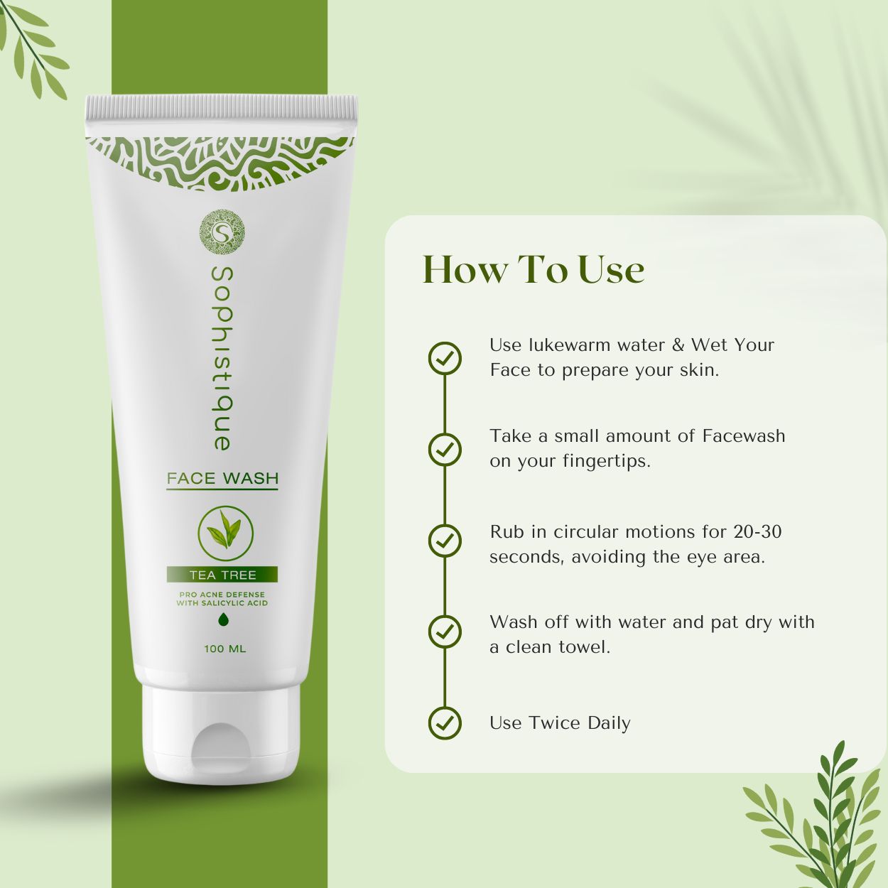 Pro Acne Defense Facewash with 2% Salicylic Acid by Sophistique | Clear and acne free skin