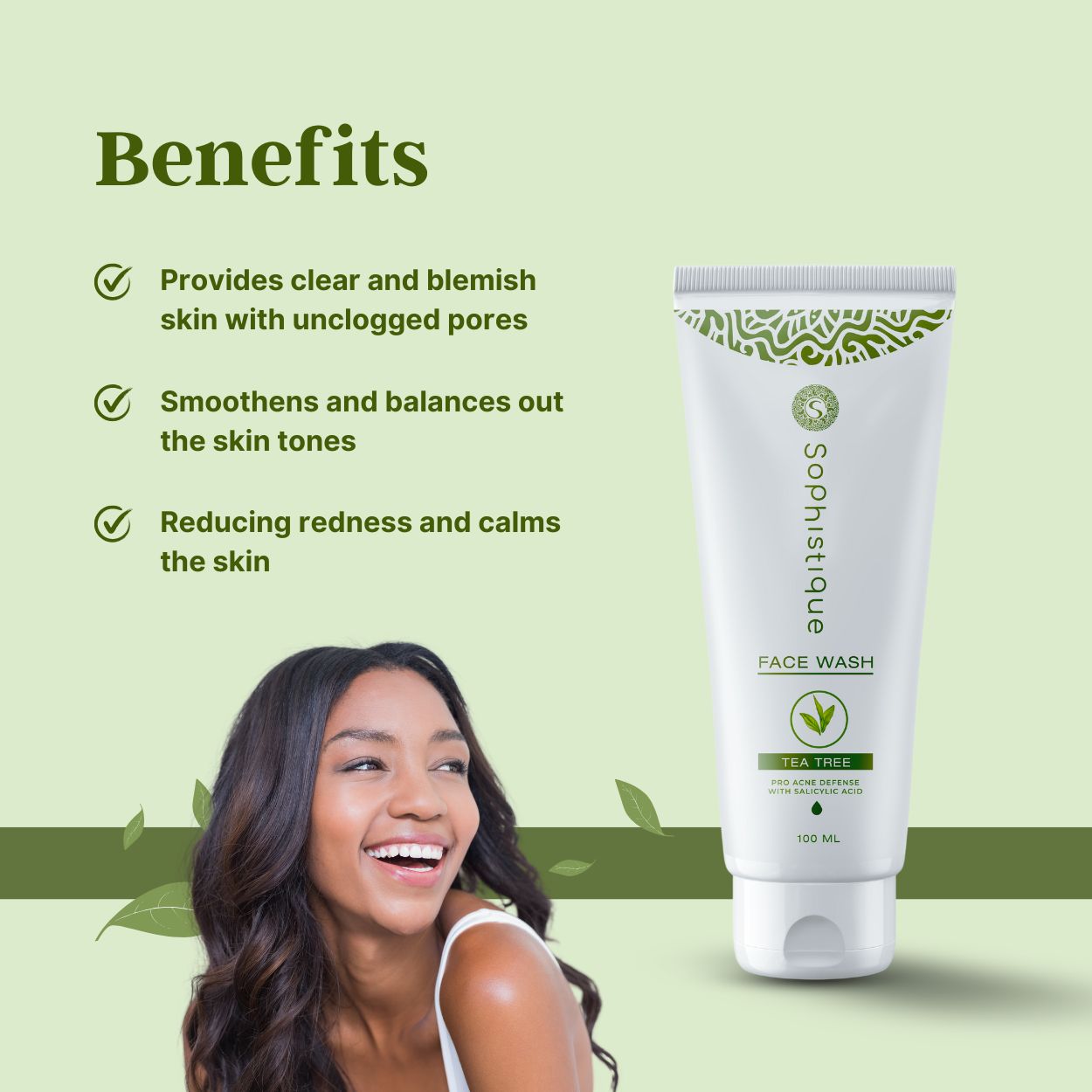 Pro Acne Defense Facewash with 2% Salicylic Acid by Sophistique | Clear and acne free skin