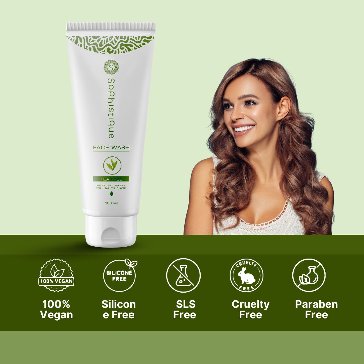 Pro Acne Defense Facewash with 2% Salicylic Acid by Sophistique | Clear and acne free skin