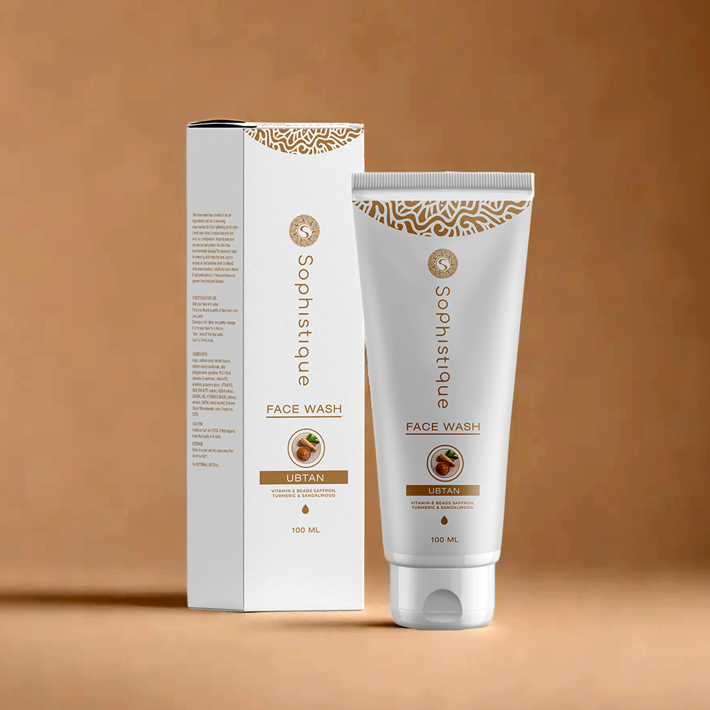 Ubtan Facewash with Jojoba Beads, Saffron & Sandalwood Oil