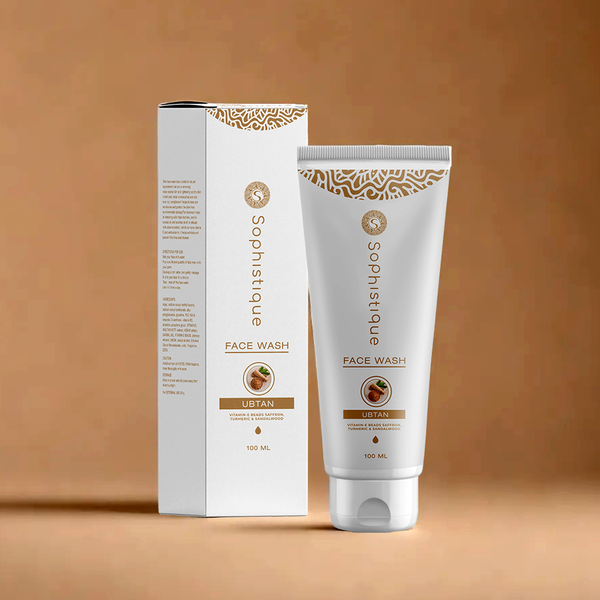 Ubtan Facewash for Brighter Skin by Sophistique | Jojoba Beads, Saffron & Sandalwood Oil |